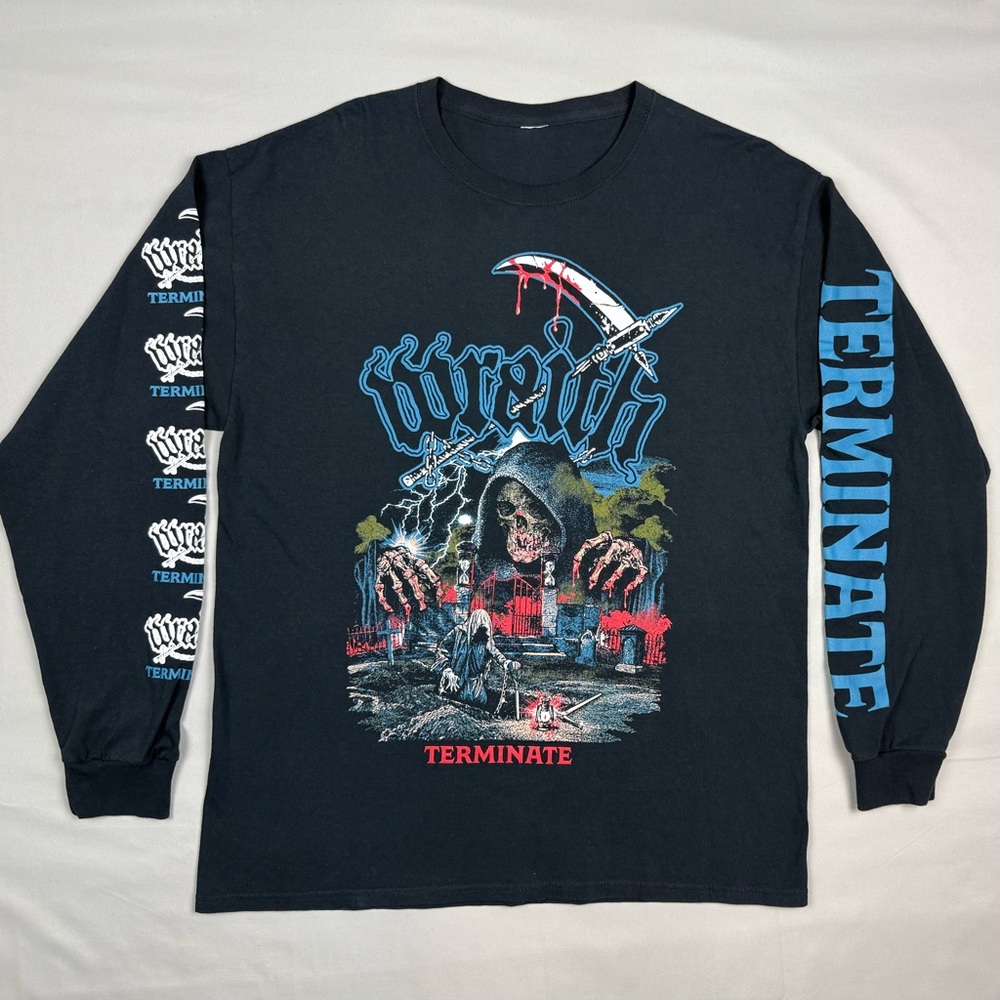 Wraithe Terminate Mens Band Long Sleeve T-Shirt Sz Medium Black B9